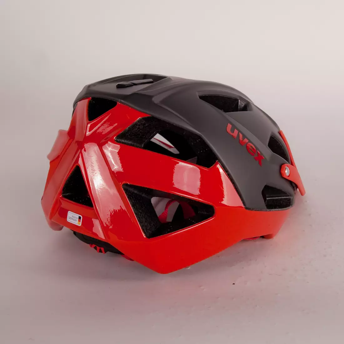 UVEX QUATRO enduro bicycle helmet, matt gray / glossy red