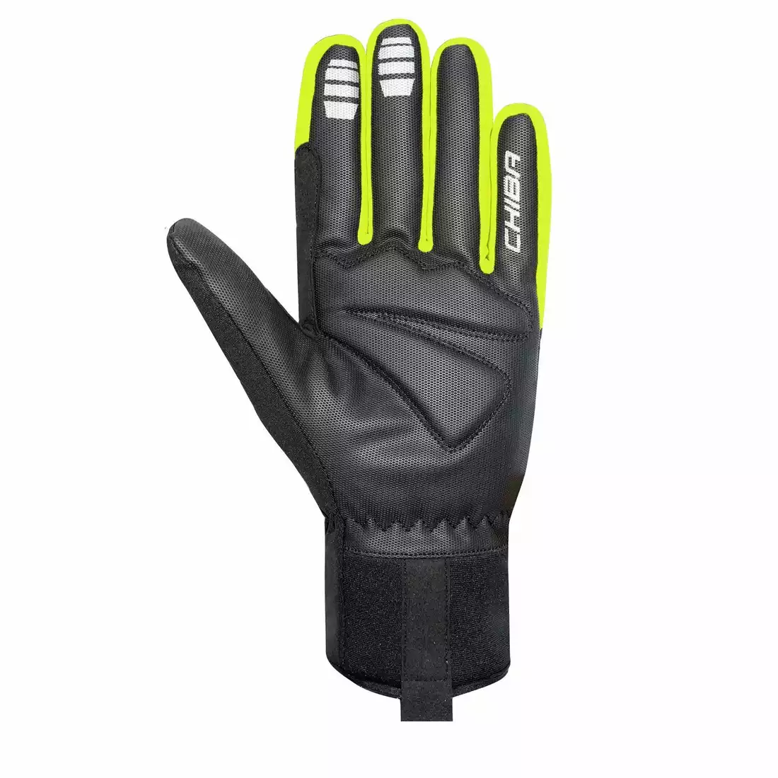 WATERPROOF CYCLE WINTER GLOVE GLOVES Black Yellow with Rain Cover Chiba Express 