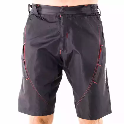 DEKO MTB V2 men's bicycle shorts black - red seams