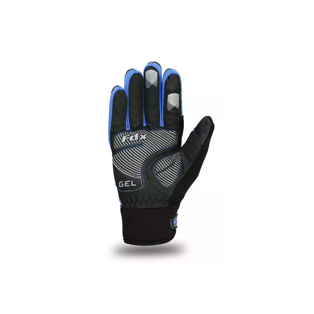 FDX 1901 Full Finger winter cycling gloves black-blue