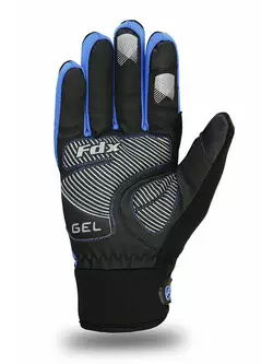 FDX 1901 Full Finger winter cycling gloves black-blue