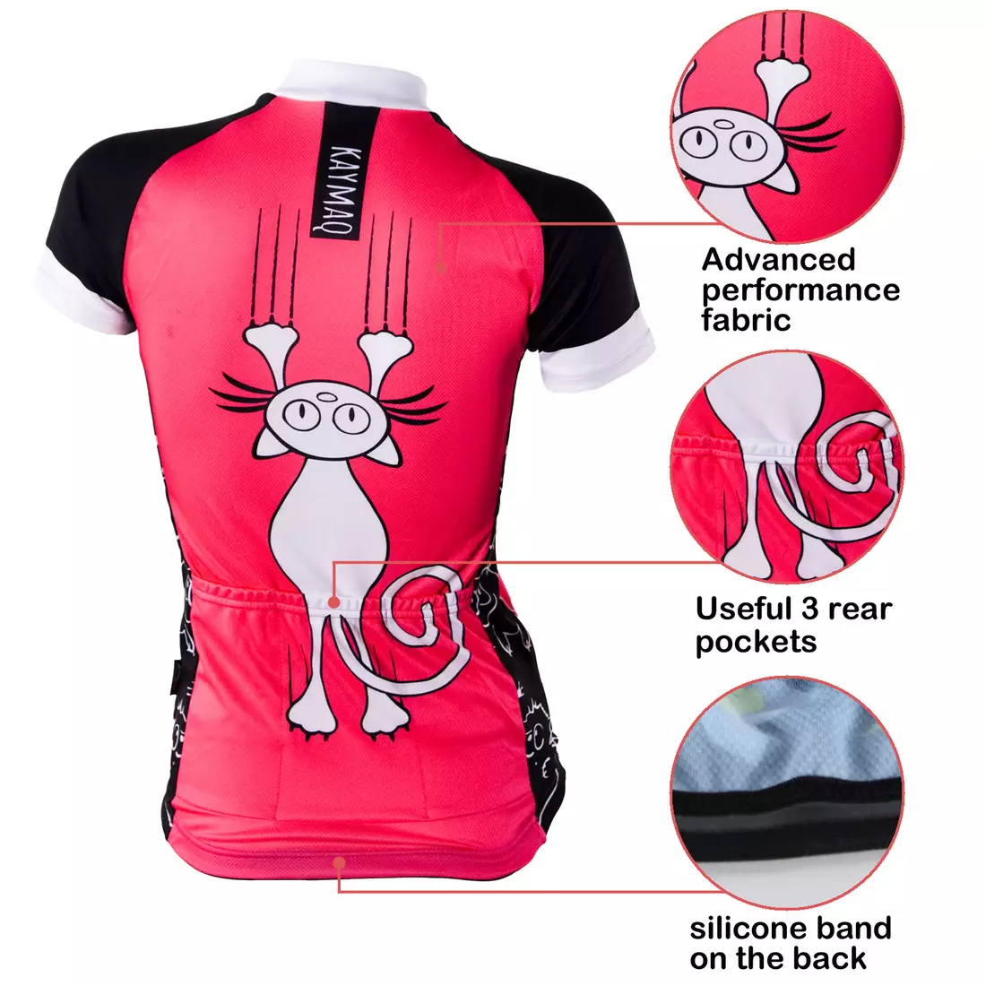 KAYMAQ CAT SCRATCH Women's cycling short sleeve jersey