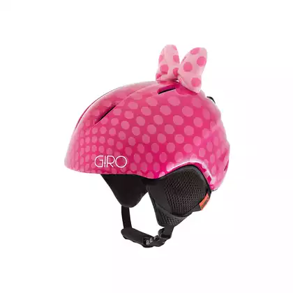 Ski/snowboard helmet GIRO LAUNCH PLUS pink bow polka dots 