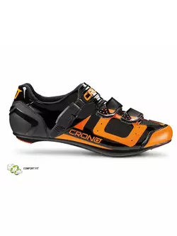 RONO CR3 Nylon Road bike boots black orange