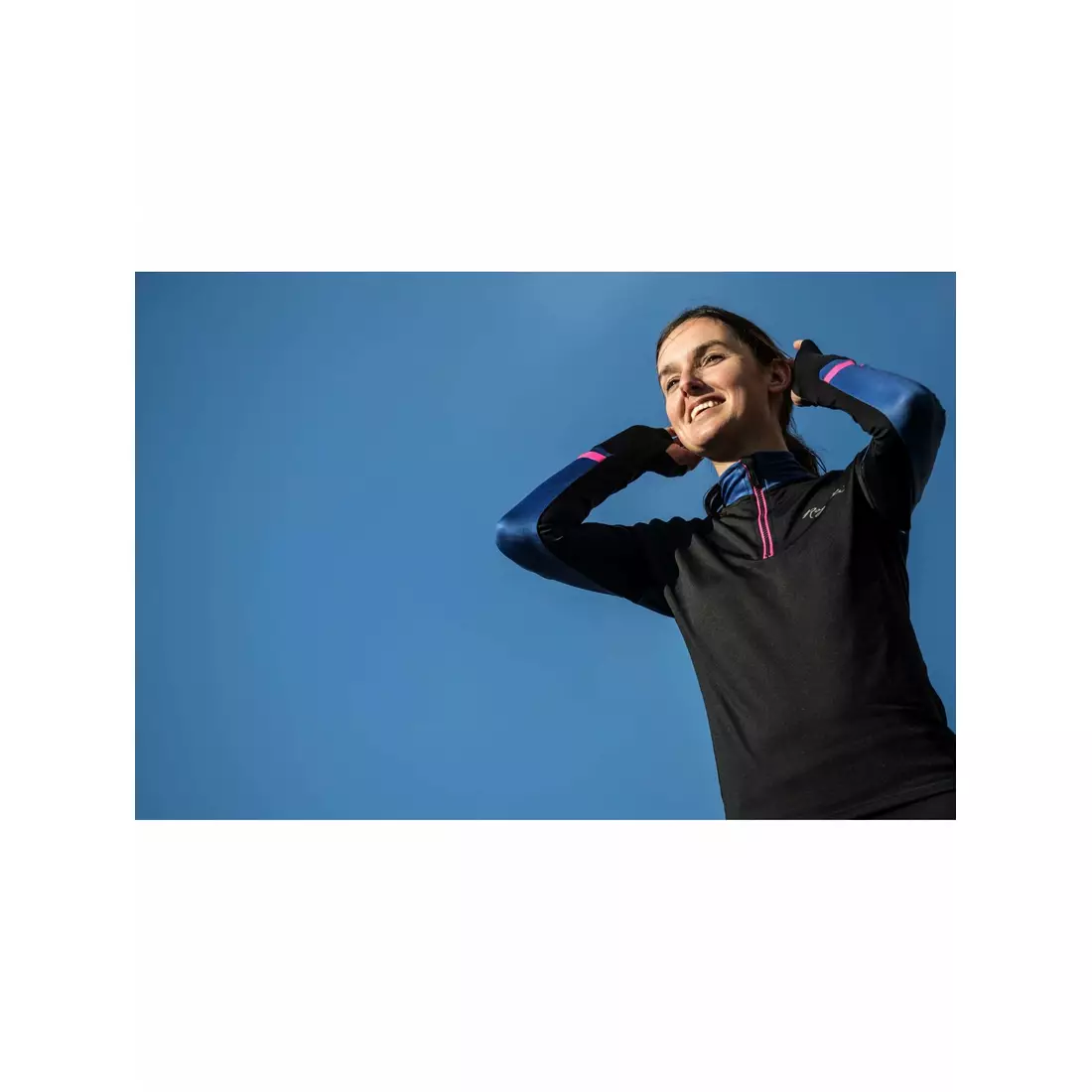 Rogelli COSMIC women's running shirt long sleeve black-blue-pink 840.666