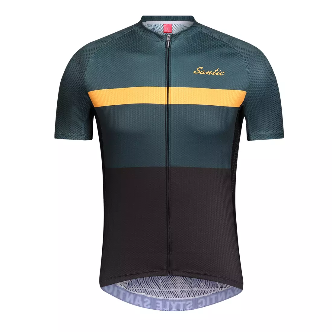 SANTIC QM9C02138V men's cycling jersey green and black