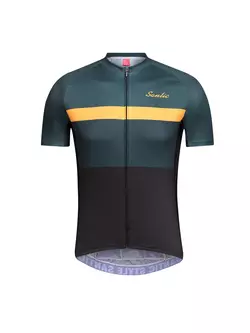 SANTIC QM9C02138V men's cycling jersey green and black