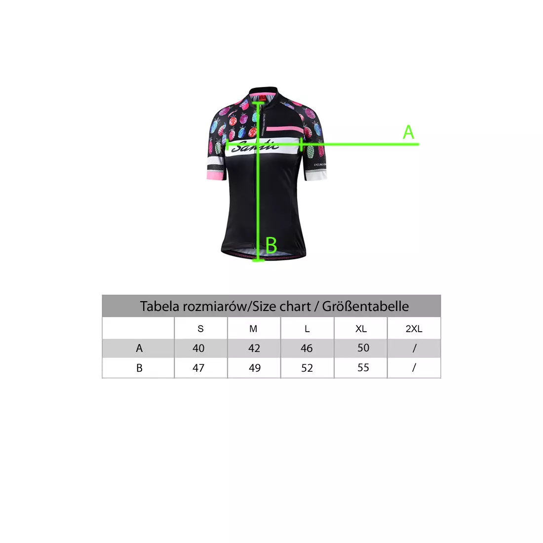 SANTIC WL8C02129H Women's cycling jersey, black