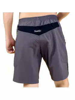 SANTIC men's MTB cycling shorts with insert, gray S62001