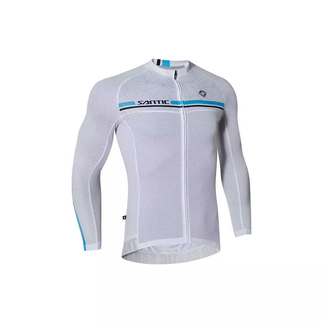 SANTIC men's long-sleeved cycling jersey, white WM7C01079W