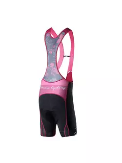 SANTIC women's bib shorts, black and pink L8C05096
