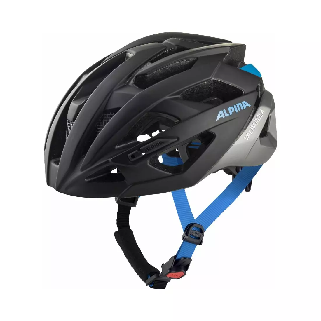ALPINA VALPAROLA BLACK-SILVER-BLUE bicycle helmet