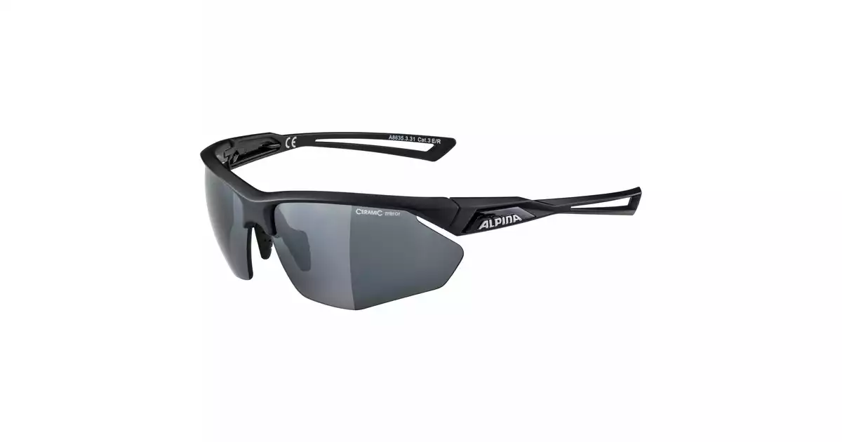Alpina Unisexs NYLOS SHIELD black CMB sports glasses one Size