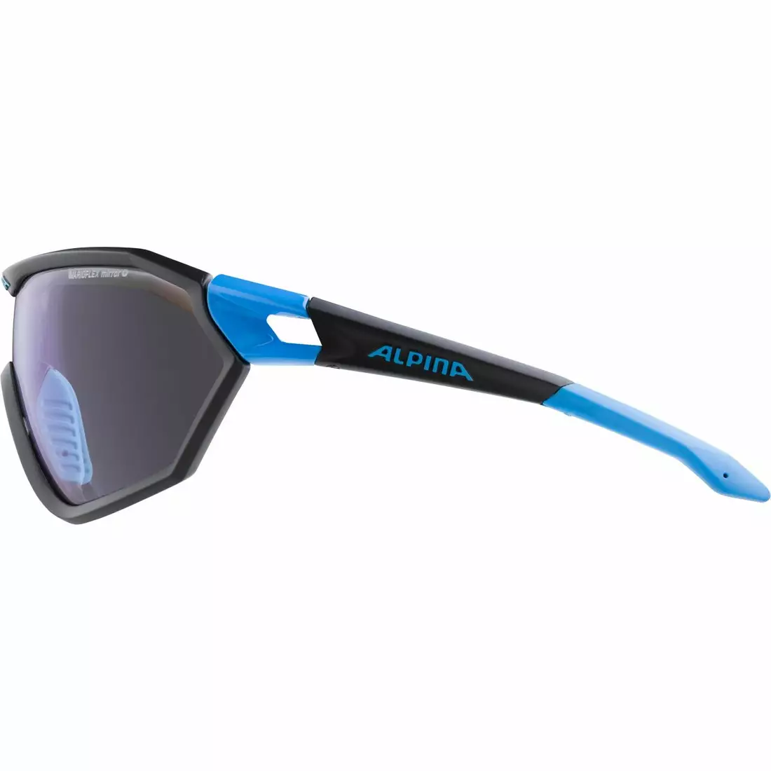 ALPINA photochromic sports glasses s-way VLM+ black matt-cyan A8585231