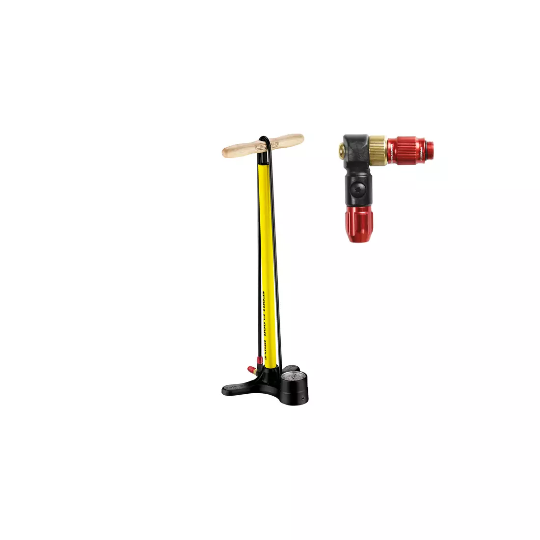 Floor pump LEZYNE SPORT FLOOR DRIVE ABS-1 PRO CHUCK 220psi yellow LZN-1-FP-SPFLDR-V416