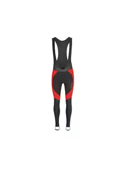 WOSAWE BL106 insulated bicycle pants on a suspender, Gel insert, Black-red