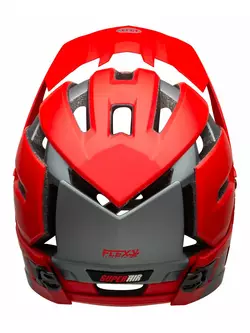 BELL SUPER AIR R MIPS SPHERICAL full face bicycle helmet, matte gloss red gray