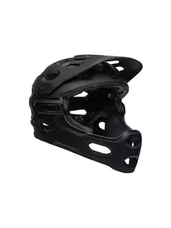 Full face bike helmet, detachable chinch BELL SUPER 3R MIPS matte gloss black gray