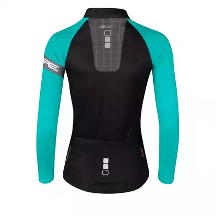 FORCE women's long sleeve cycling jersey SQUARE turquoise 9001432