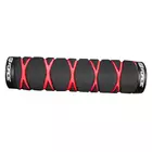 FORCE bicycle handlebar grips moly black-red 38311