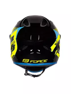 FORCE bicycle helmet TIGER downhill, black-fluorine-blue 902104