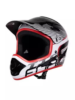 FORCE bicycle helmet TIGER downhill, black-white-red 902102
