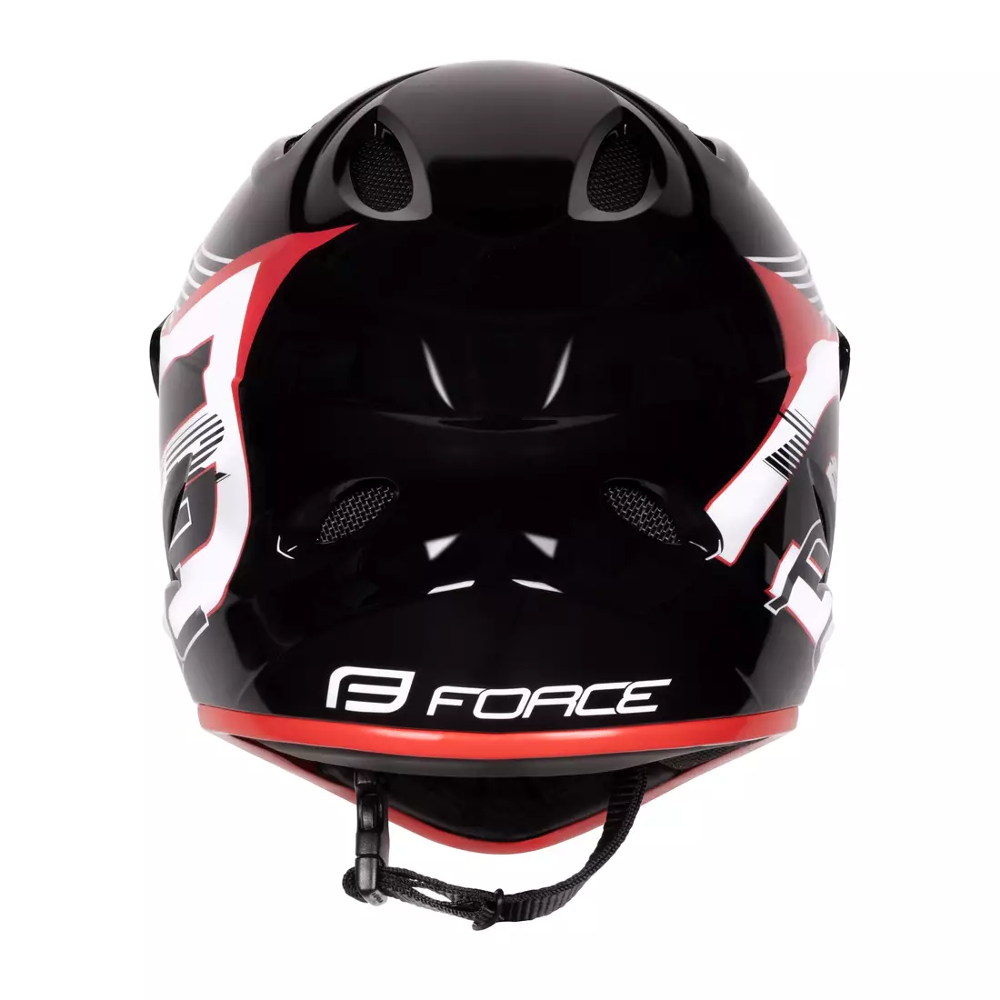 FORCE bicycle helmet TIGER downhill, black-white-red 902102