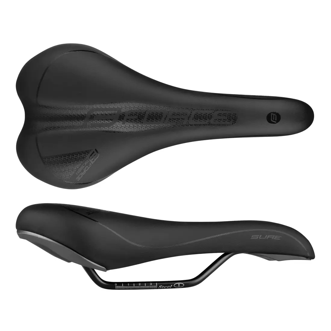 FORCE bicycle saddle sure black-silver 20004