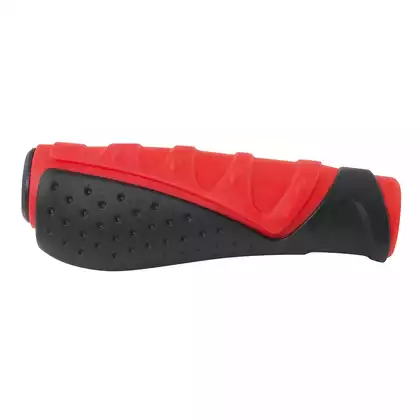 FORCE bicycle handlebar grips 130mm black-red 