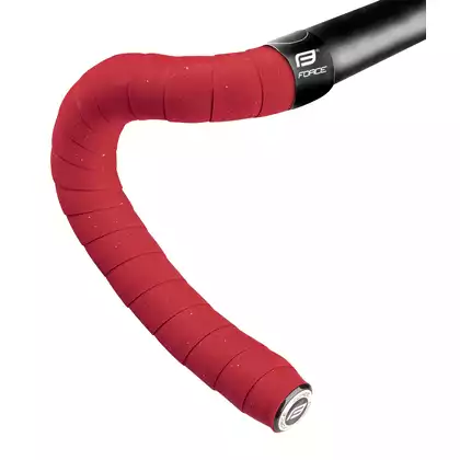FORCE cork bicycle handlebar wrap - red 38013