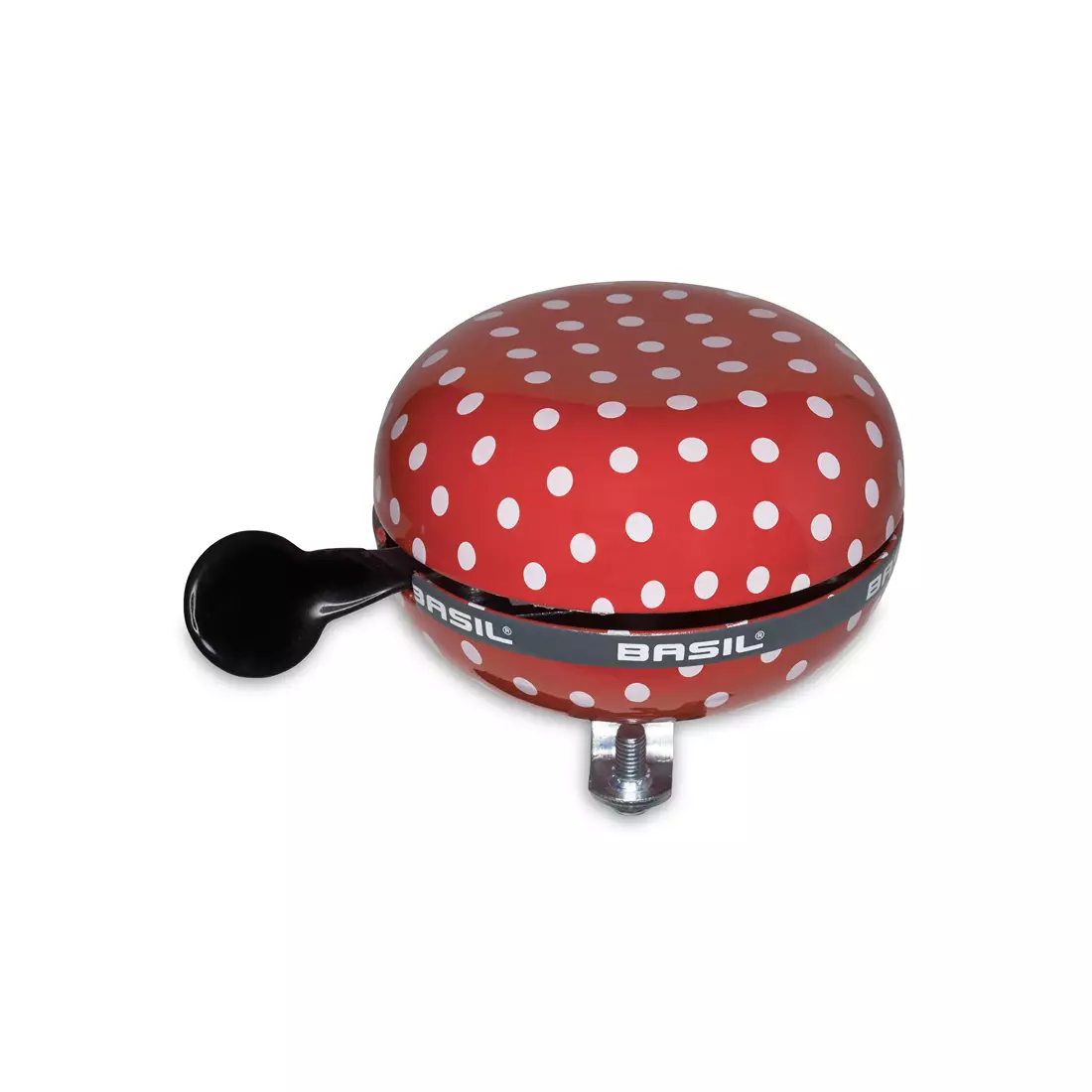 Bicycle bell BASIL BIG BELL POLKADOT 80mm, red/white dots BAS-50396
