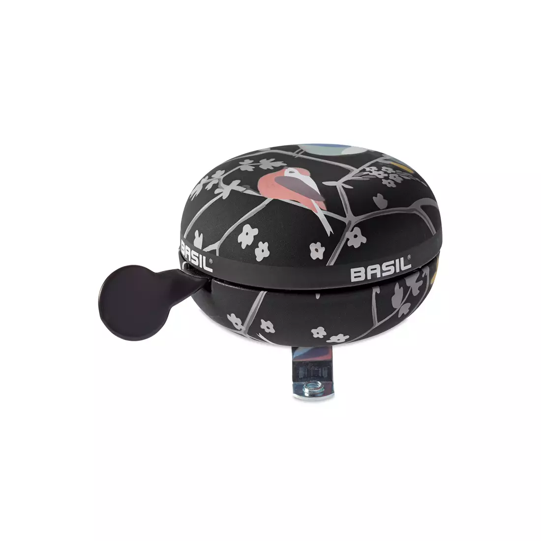 Bicycle bell BASIL BIG BELL WANDERLUST 80mm, charcoal BAS-50438
