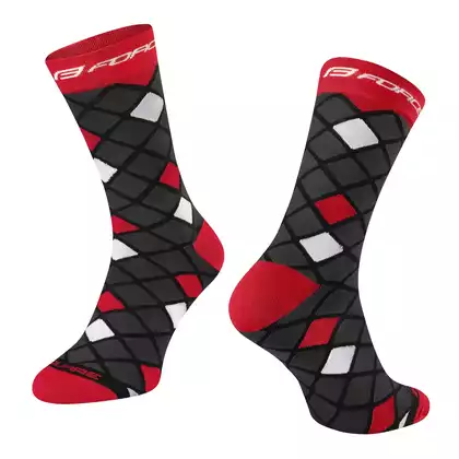 FORCE SQUARE Bicycle socks black-red 9009107