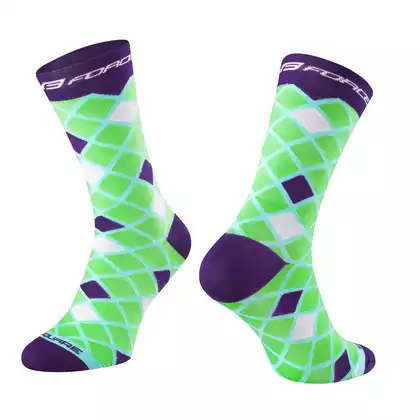FORCE SQUARE Bicycle socks green-violett 9009105