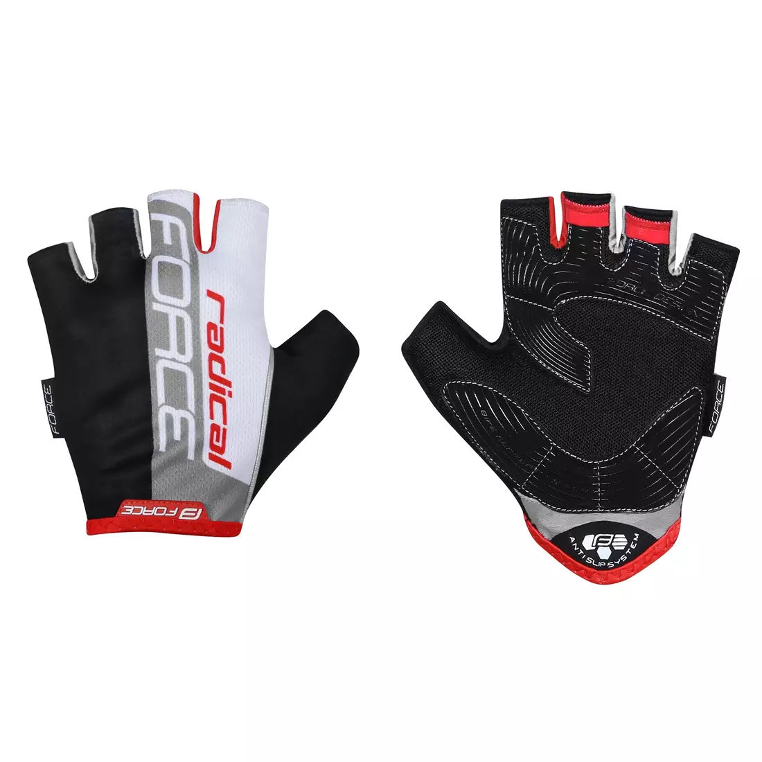 FORCE bicycle gloves radical white-red 905265-S