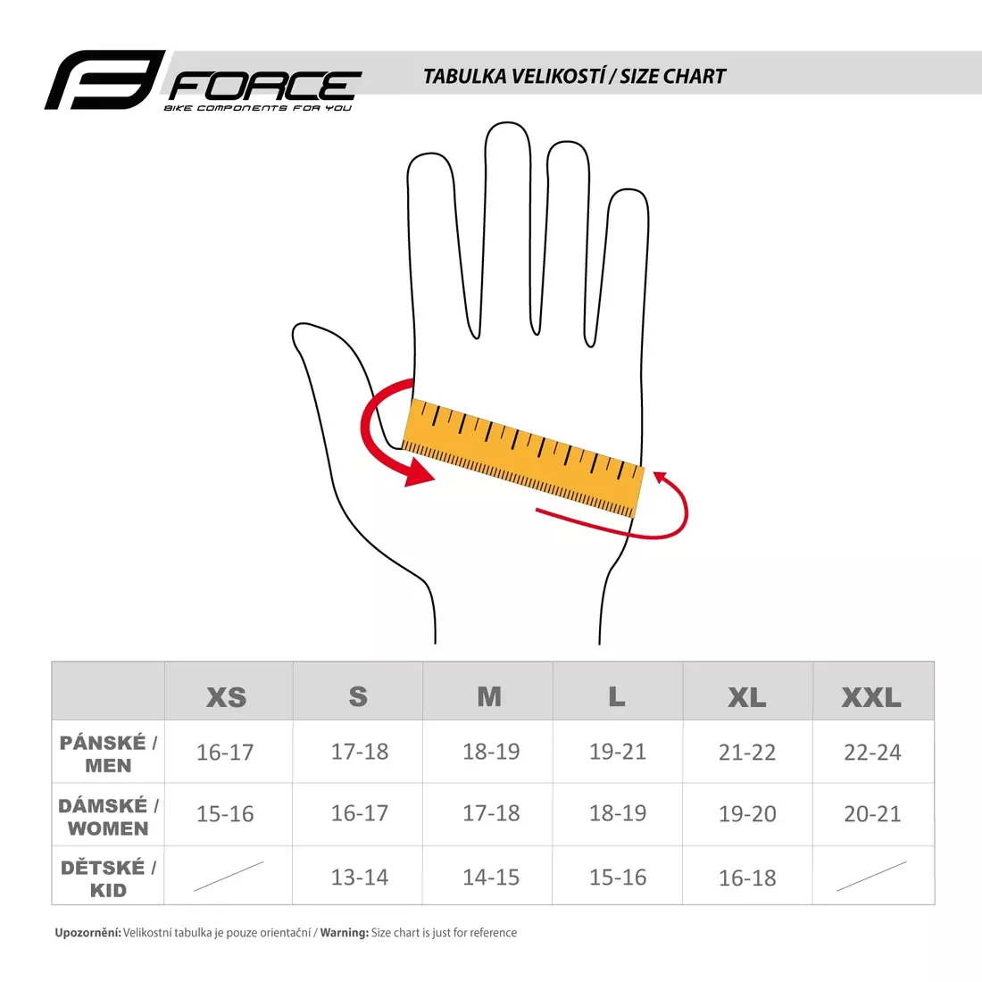 FORCE bicycle gloves radical white-red 905265-S
