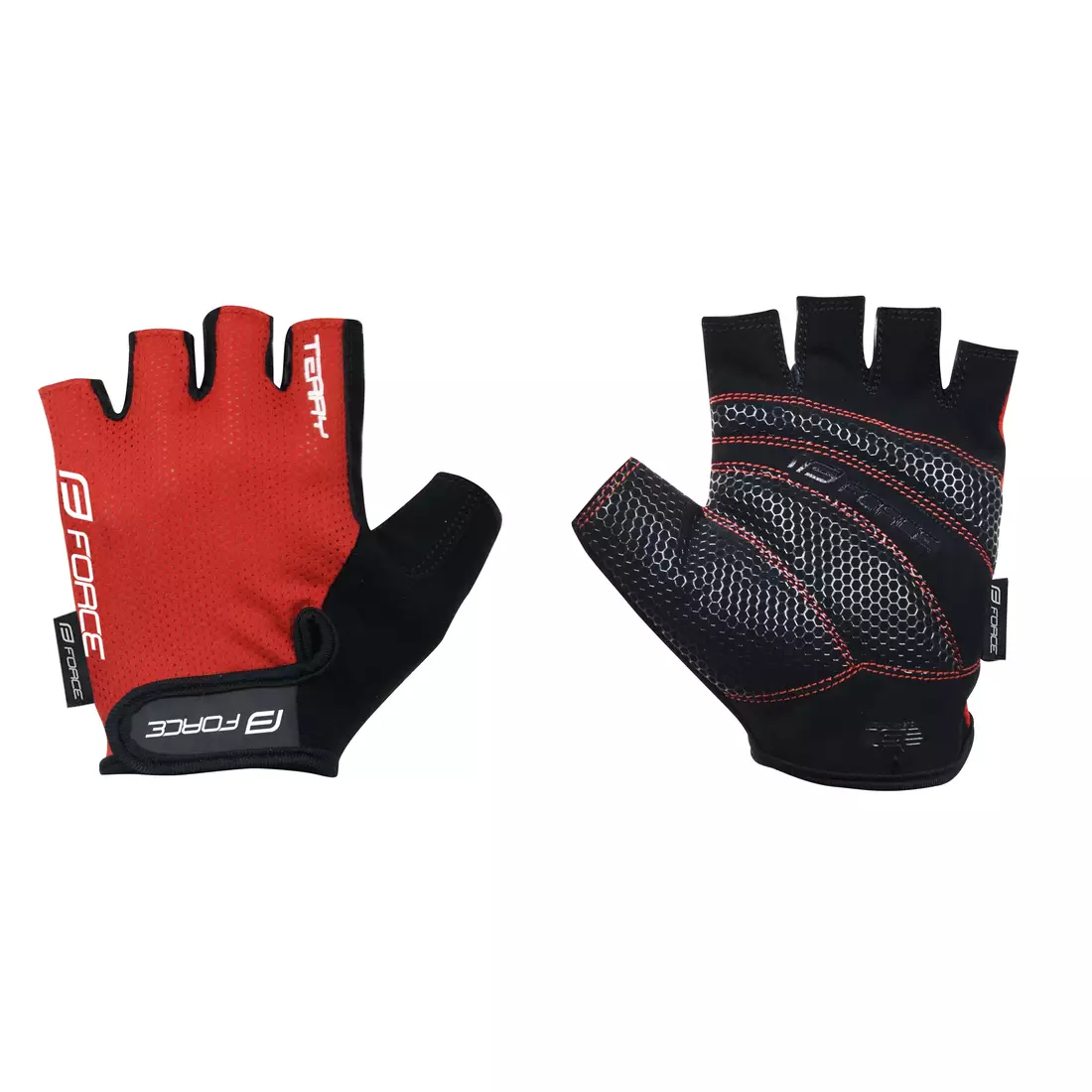 FORCE bicycle gloves terry red 90551-XXL