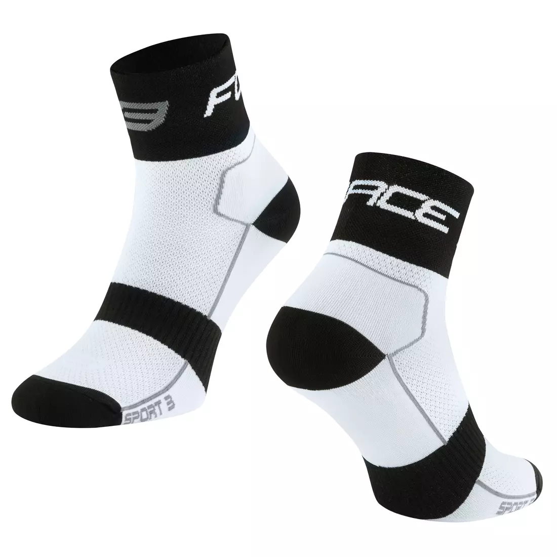 FORCE low cycling socks sport 3 white-black 9009019