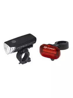 FORCE set of bicycle lights (front+rear) sharp 45406