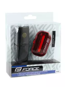 FORCE set of bicycle lights (front+rear) sharp 45406