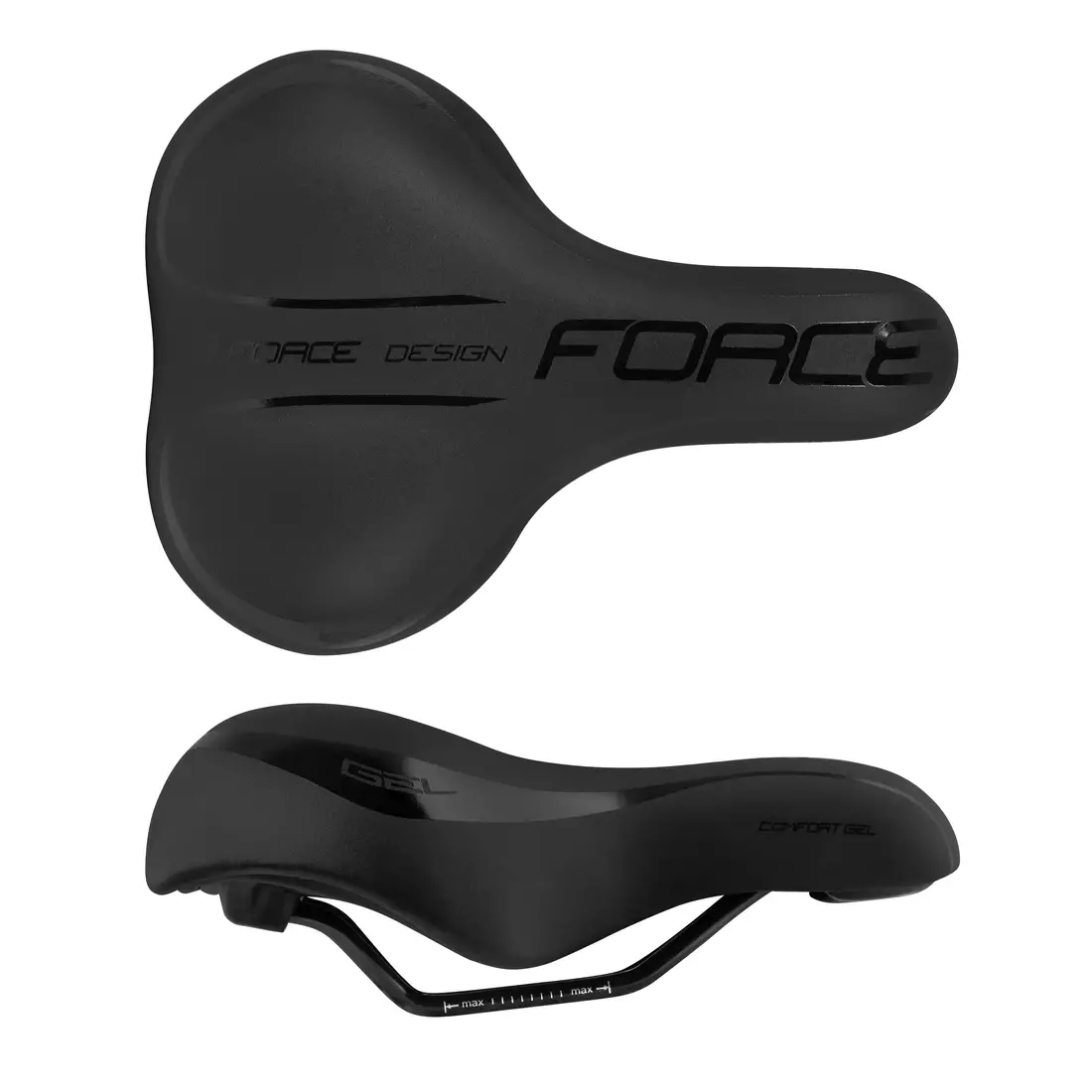 FORCE women's bicycle saddle comfort gel lady black 20176