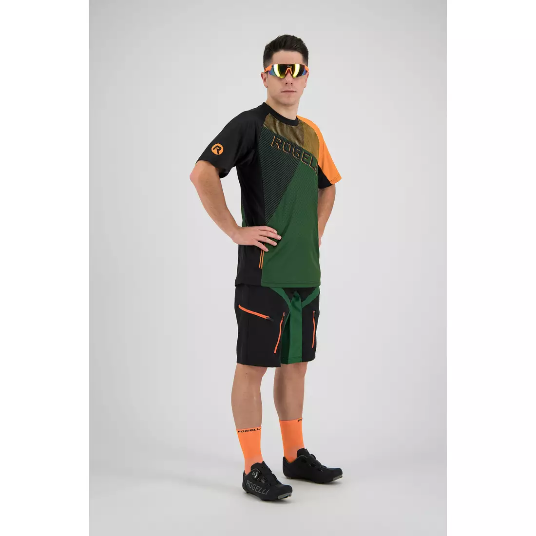ROGELLI Adventure 060.113 Men bicycle t-shirt MTB green-black-orange