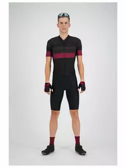 ROGELLI Peak black burgundy bicycle T-shirt 001.328