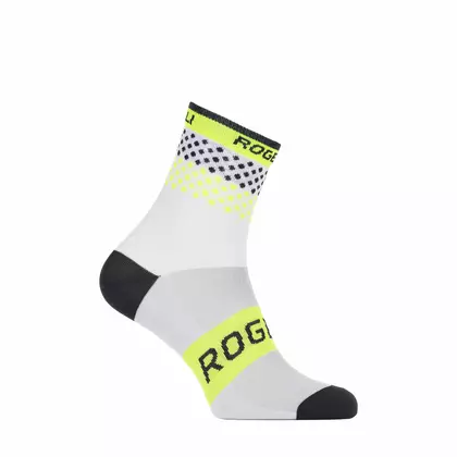 Rogelli HAPPY DOTS RCS-12 bicycle socks 007.145 White/Fluo yellow