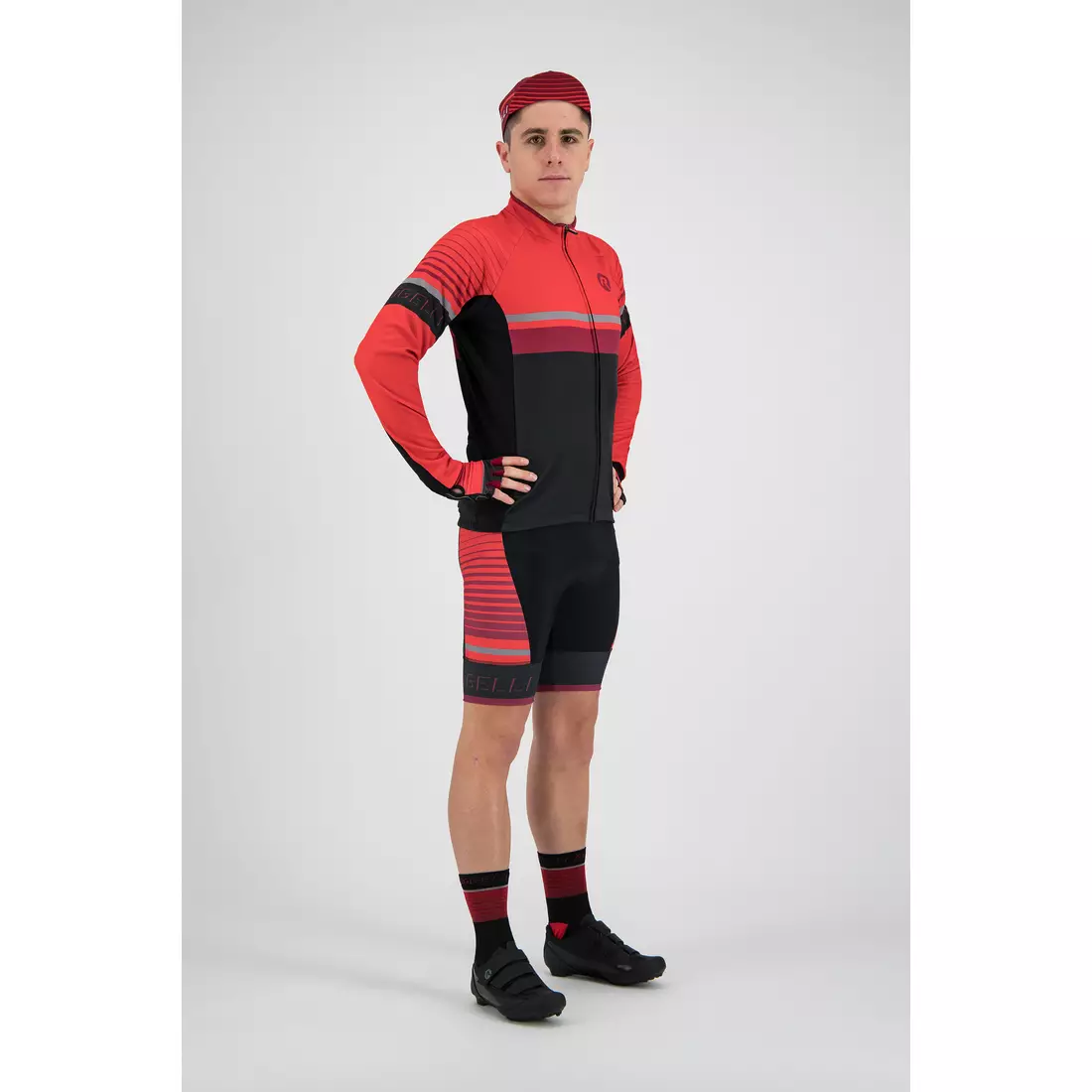Rogelli HERO 001.267 Men bicycle sweatshirt Black/ Red/ Bordoux