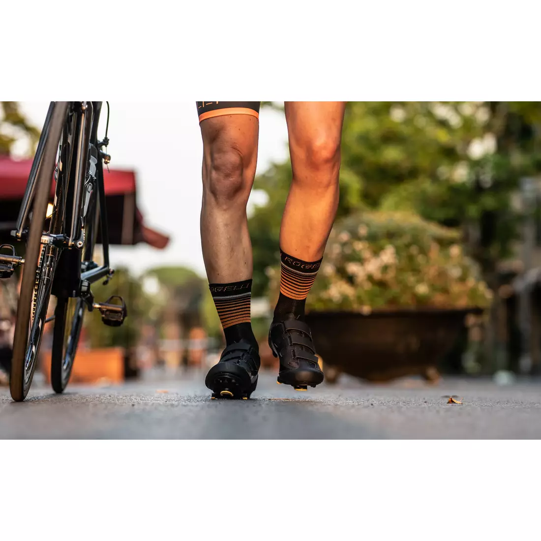 Rogelli HERO bicycle socks 007.905 Black/Orange 