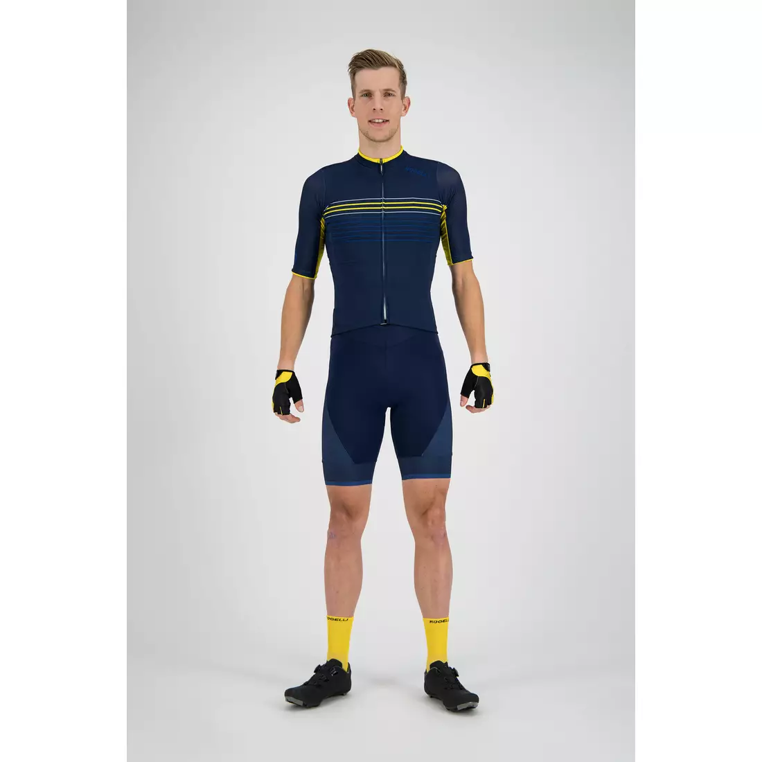 Rogelli Kalon 001.090 Men bicycle T-shirt Blue/Yellow