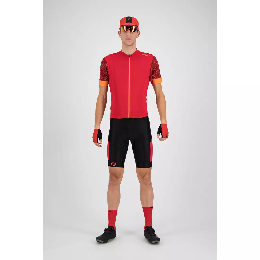 Rogelli TYRO 002.228 bike bib shorts Black/Red