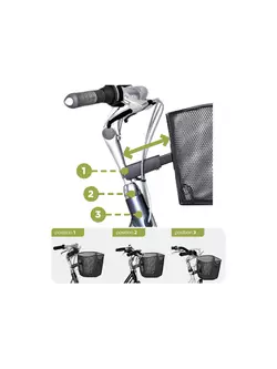 BASIL PERMANENT SYSTEM handlebar post mounting bracket, 22-26mm, bicycle basket fastening system (DWZ) BAS-70104