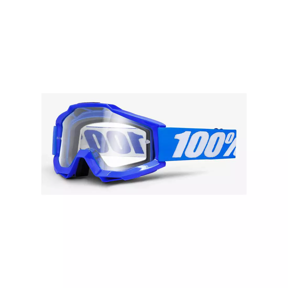 100% bicycle goggles accuri reflex blue (anti-fog transparent glass) STO-50200-002-02